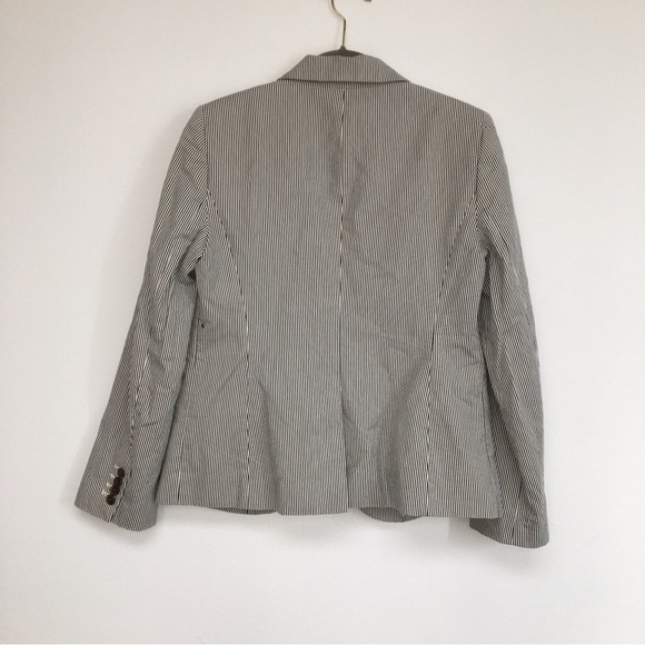 J Crew Black and White Stripe Button Blazer women’s size 8 NWOT - Picture 7 of 7